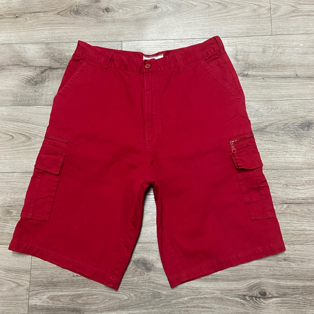 Vintage Y2K PJ Mark Shorts Baggy Cargo Skater Red Hip Hop Grunge Shorts Mens 36